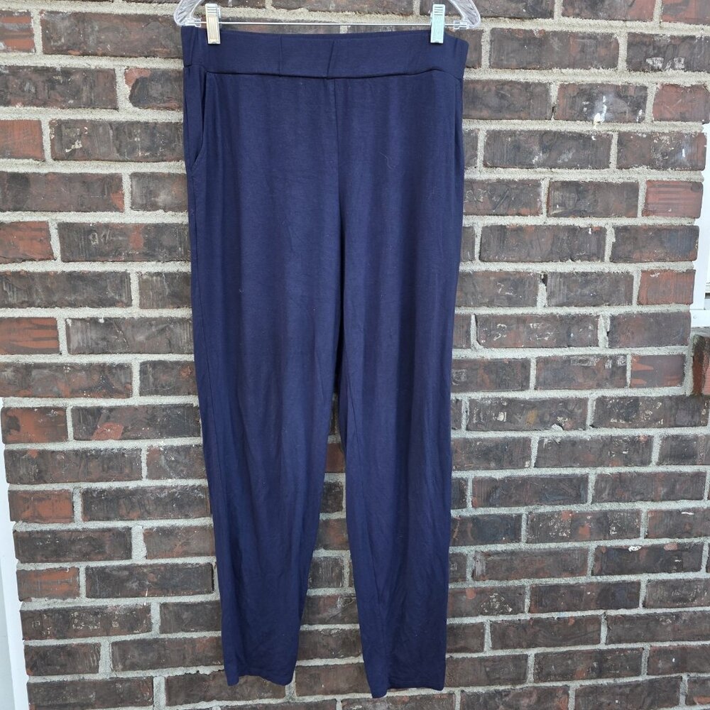 Eileen Fisher Size M Blue Stretchy Comfortable Pull On Pants